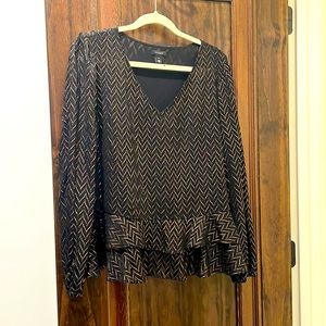 Copper and black blouse